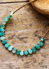 Boho Necklace, Green Semiprecious Stone Seeds